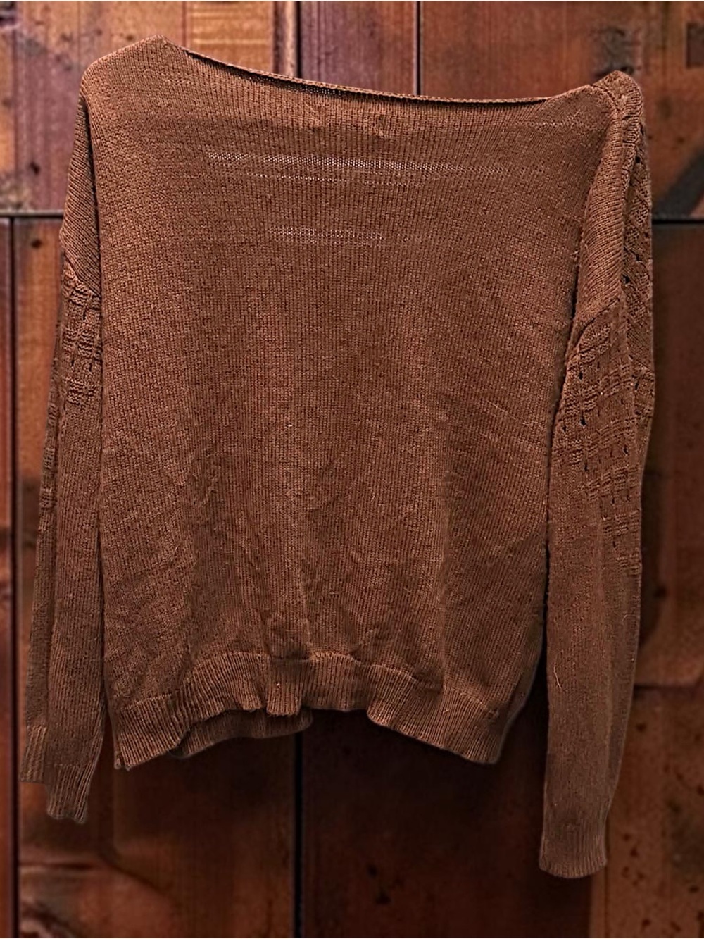 SHEIN Rust Brown V-Neck Knit Sweater MEDIUM - Picture 3 of 6